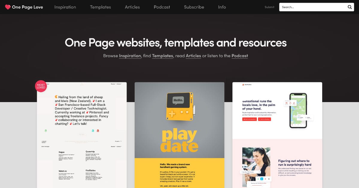 one page web design service